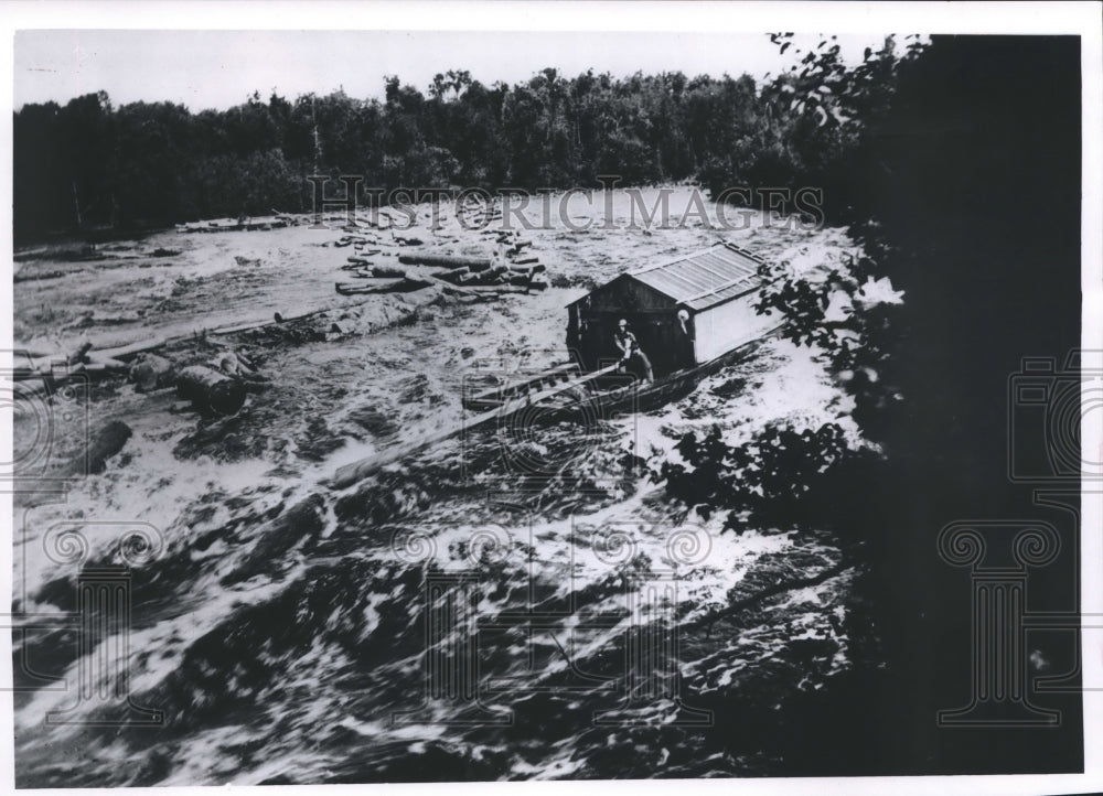 1967 Press Photo Lumbering near a river in Wisconsin - Historic Images