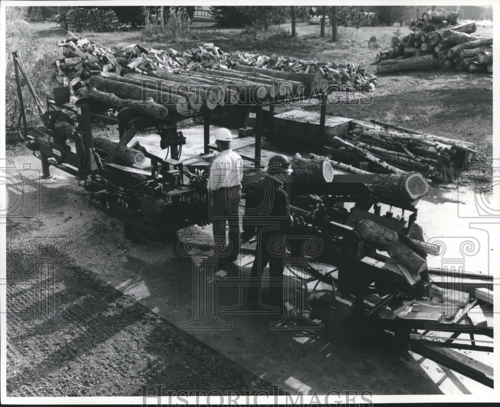 1978 LaFont Firewood Processing System in action in Wisconsin-Historic Images