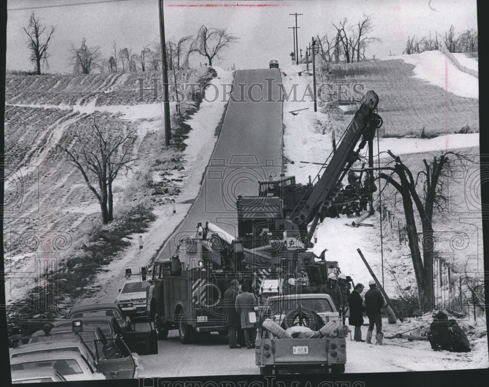 1975 Wisconsin Governor Patrick Lucey on ice storm damage tour-Historic Images