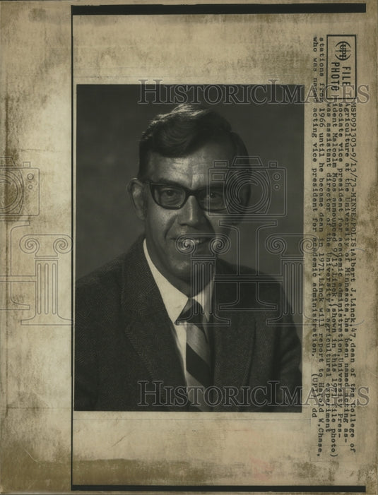 1973 Press Photo Albert Linck, Dean- College of Agriculture, University of Minn.- Historic Images