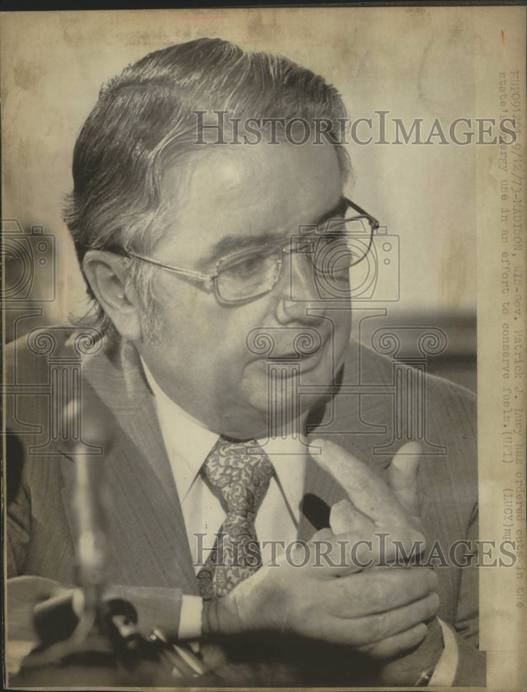 1973 Press Photo Patrick J. Lucey, Governor of Wisconsin - Historic Images