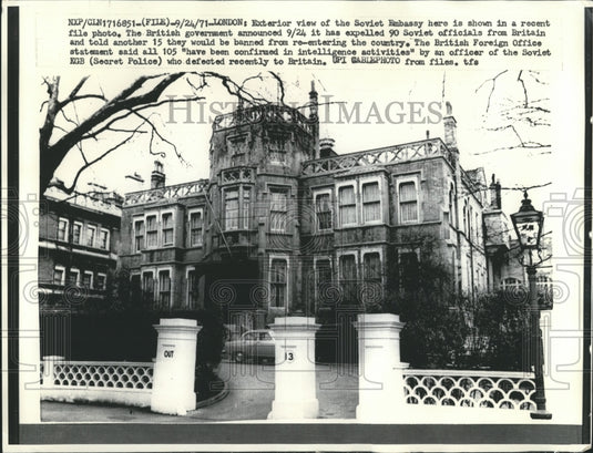 1971 Press Photo Exterior view of the Soviet Embassy, London - mjb10392 - Historic Images