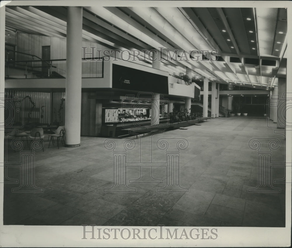 1953 Press Photo London&#39;s Royal Festival Hall Sunken Bar and Main Foyer - Historic Images