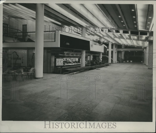 1953 Press Photo London's Royal Festival Hall Sunken Bar and Main Foyer - Historic Images