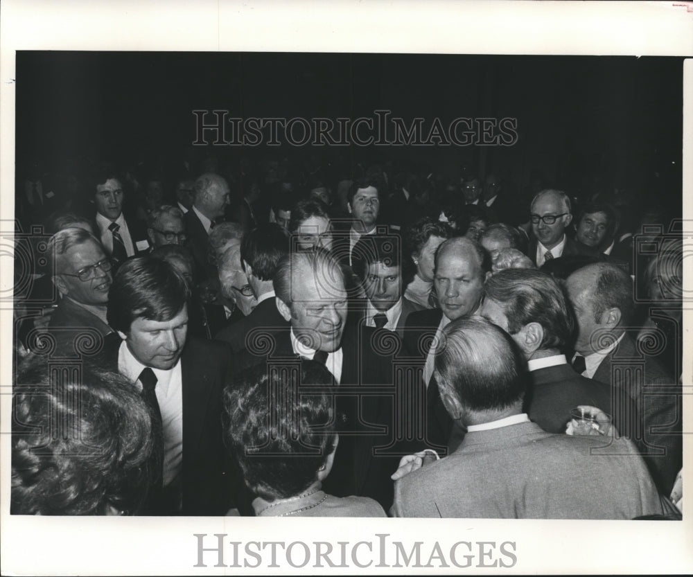 1975 Gerald R. Ford in a crowd while in Milwaukee, Wisconsin-Historic Images