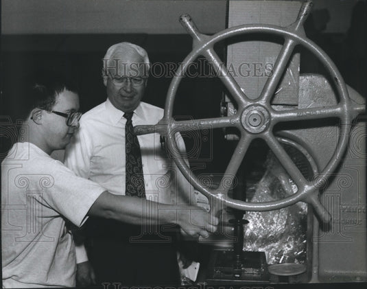 1994 Fairview South Principal Cletus Fleming with Tom Guindon-Historic Images