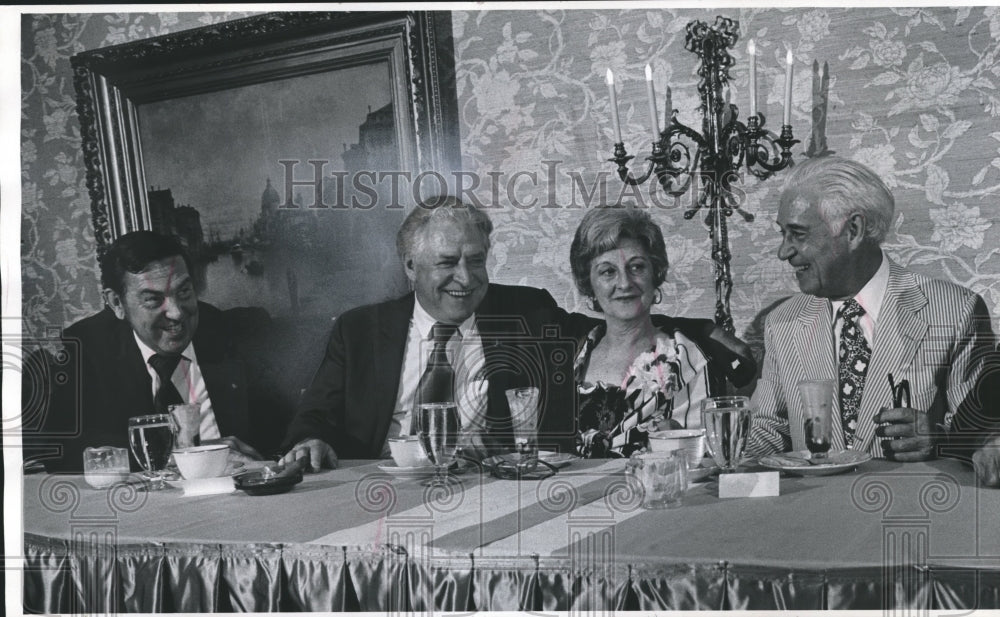 1973 Press Photo Ray Fleming, County Clerk, Laughs with Dinner Guests-Historic Images