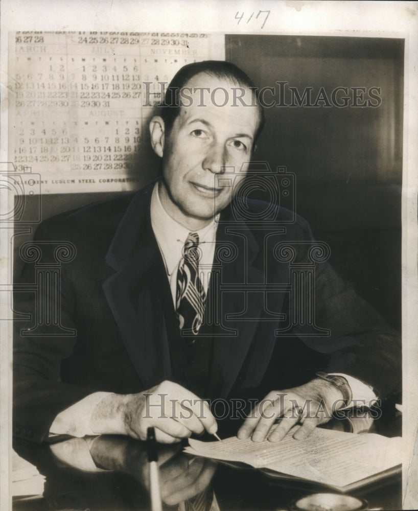 1941 Press Photo William C. Foster, new undersecretary of commerce under Truman - Historic Images