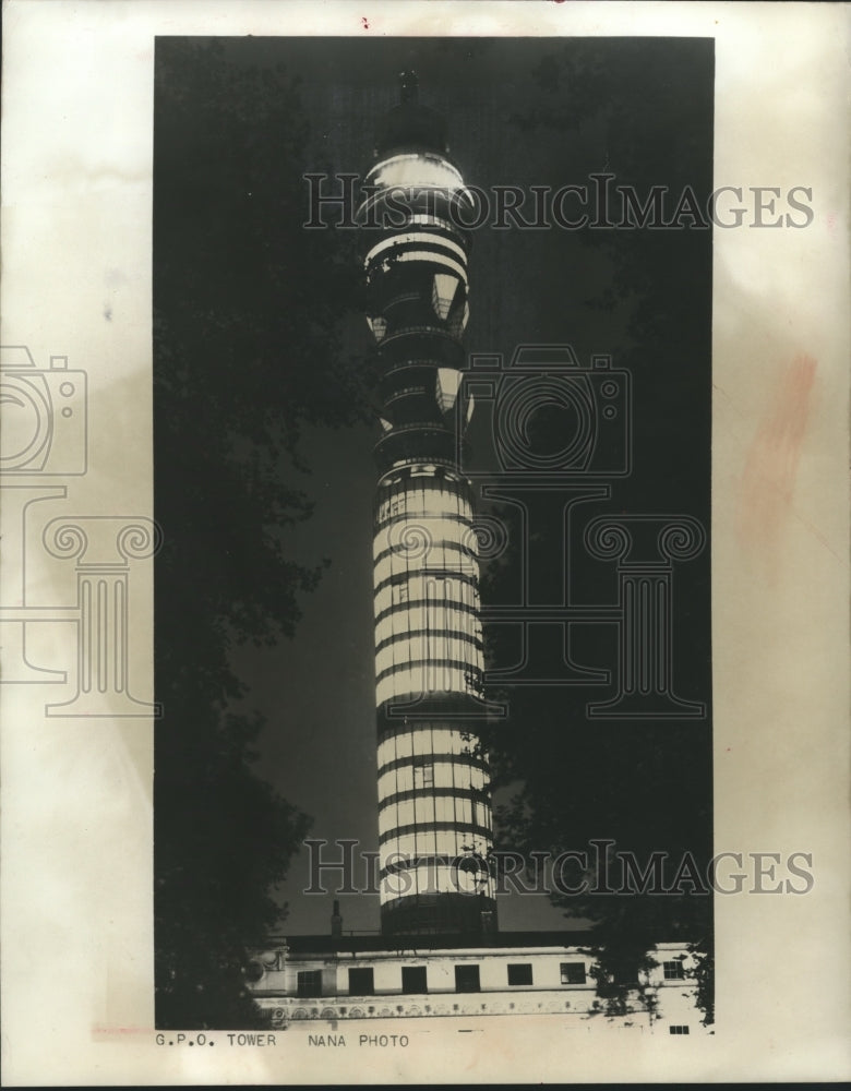 1969 Press Photo Post Office Tower in London, Britain's Tallest Structure - Historic Images