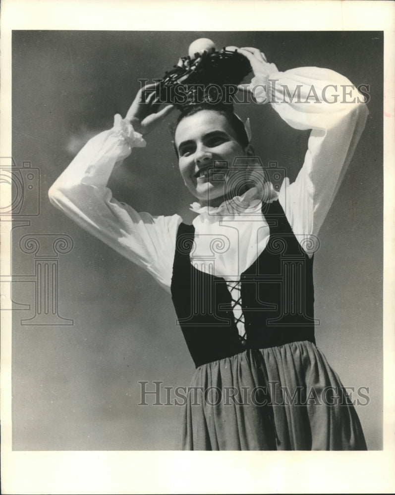 1968 Press Photo Basque dancer in native costume in a French village - mjb11170-Historic Images