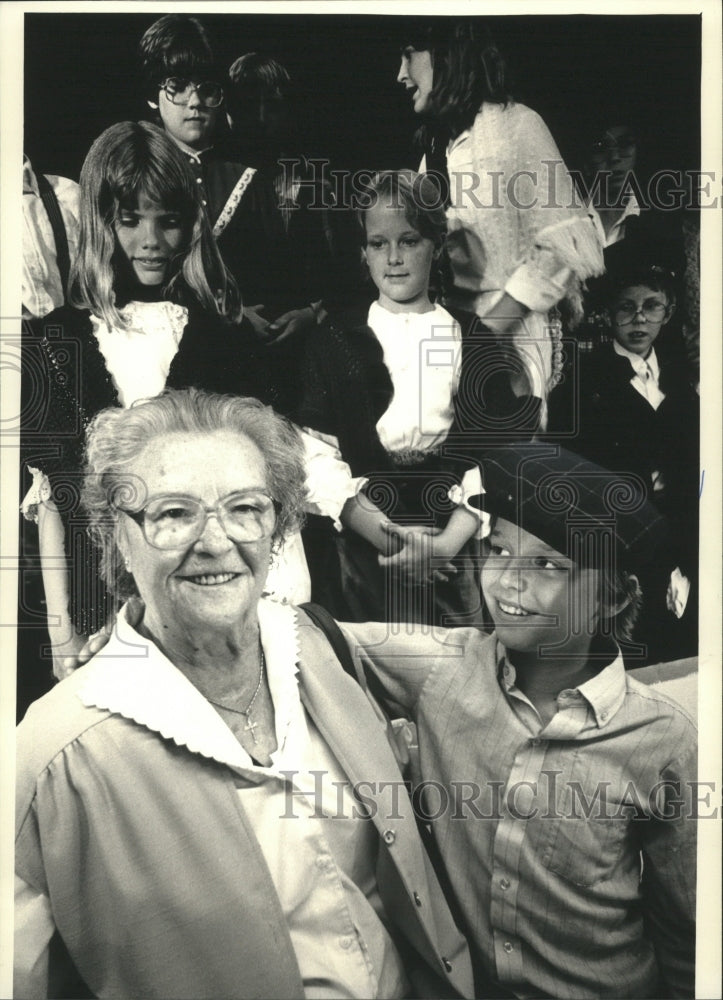 1987 Victoria Hurst, with grandson; Franklin Elementary School play-Historic Images