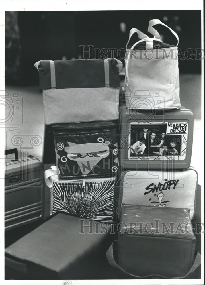 1990 Press Photo Various Lunch Box Designs - Historic Images