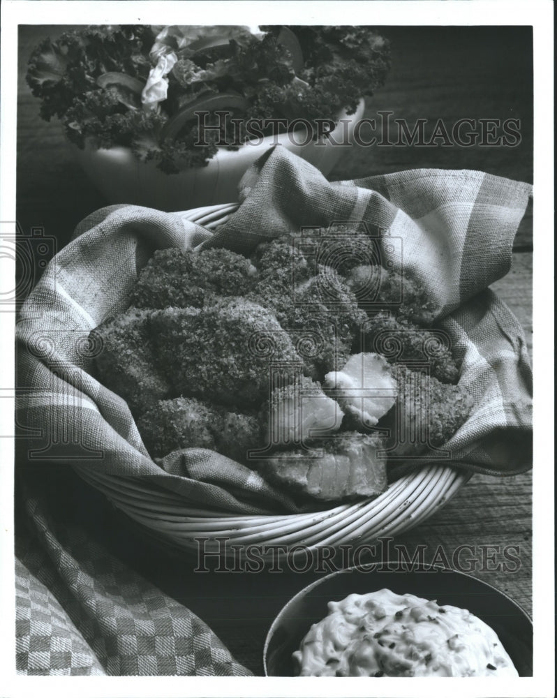 1991 Oven-Fried Cod gives the taste of frying without the fat-Historic Images