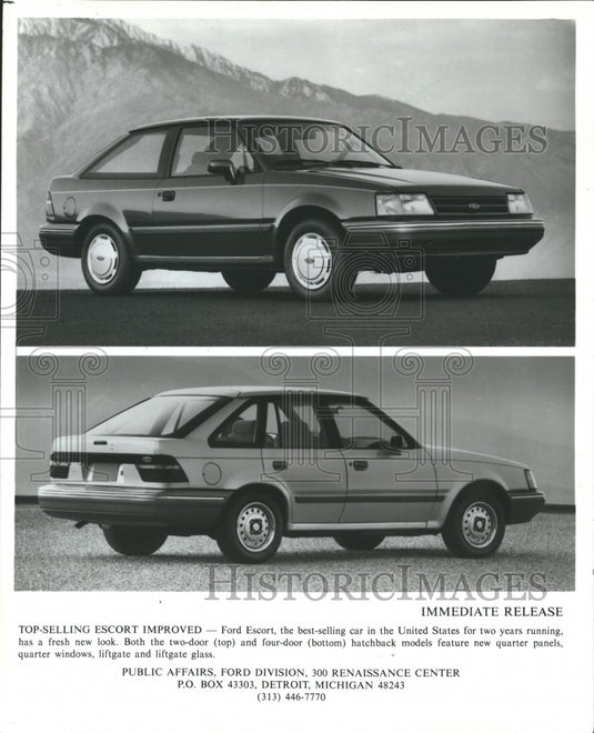1988 Press Photo The redesigned 1988 Ford Escort - mjb11897 - Historic Images