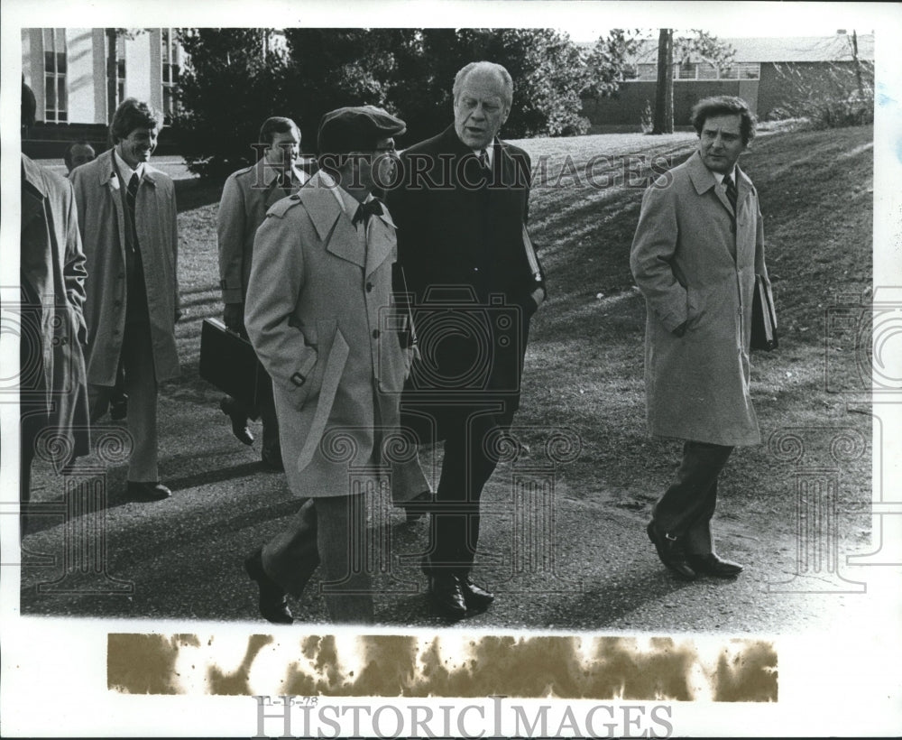 1978 Former President Gerald Ford and others at a Michigan College-Historic Images