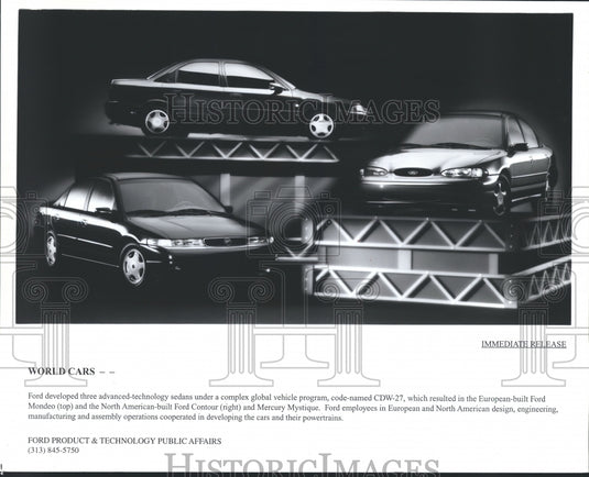 1994 Press Photo Ford European Mondeo, American Contour and Mercury Mystique - Historic Images