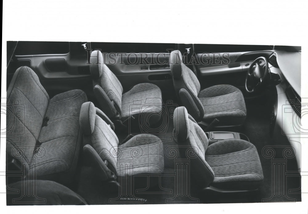 Seven Seat Interior View of Three Row Seating Ford Motor Vehicle-Historic Images