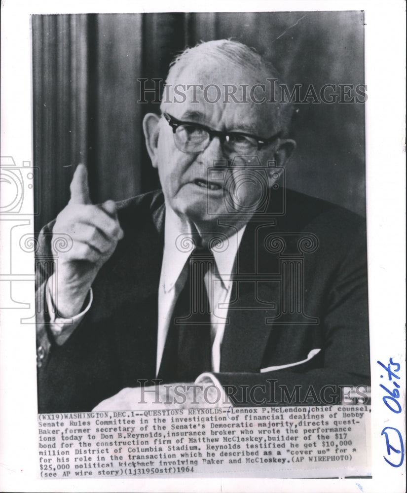 1968 Press Photo Lennox Polk McLendon Chief Counsel - mjb13100-Historic Images