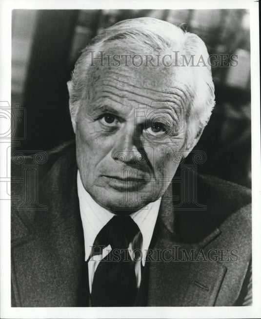 1977 Press Photo Richard Widmark for CBS Special - mjb16257 - Historic Images