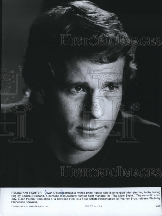 1982 Press Photo Promotional Head Shot of Ryan O'Neal for the Movie Main Event - Historic Images