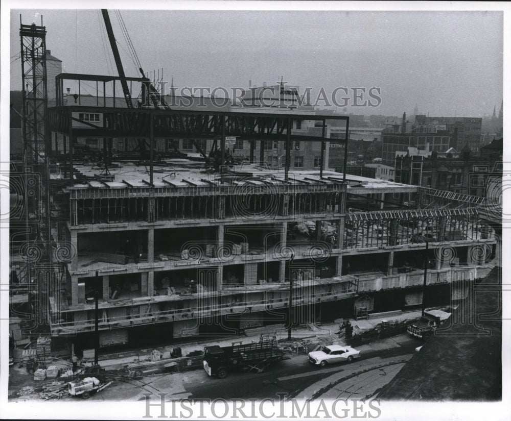 1961 Press Photo Construction of Milwaukee Journal Building - mjb16568-Historic Images