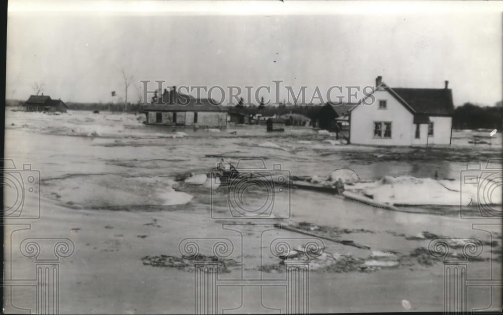 1938 Press Photo Flooded Chippewa Indian Village, Odanah, Wisconsin - mjb16631 - Historic Images