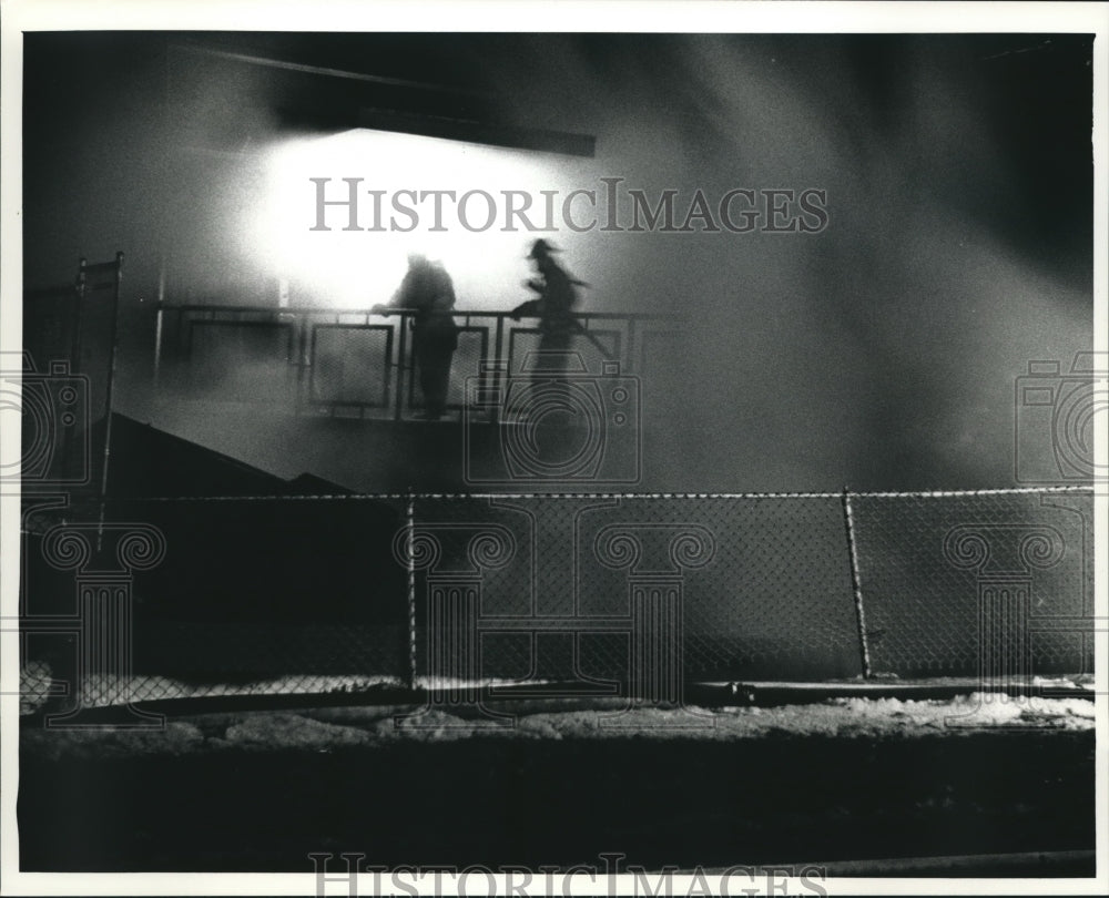 1990 Waukesha, Wisconsin Firefighters battle Smoke at New Market-Historic Images
