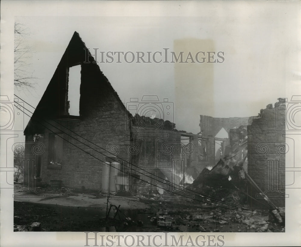 1950 Rubble smolders after fire in Wisconsin-Historic Images