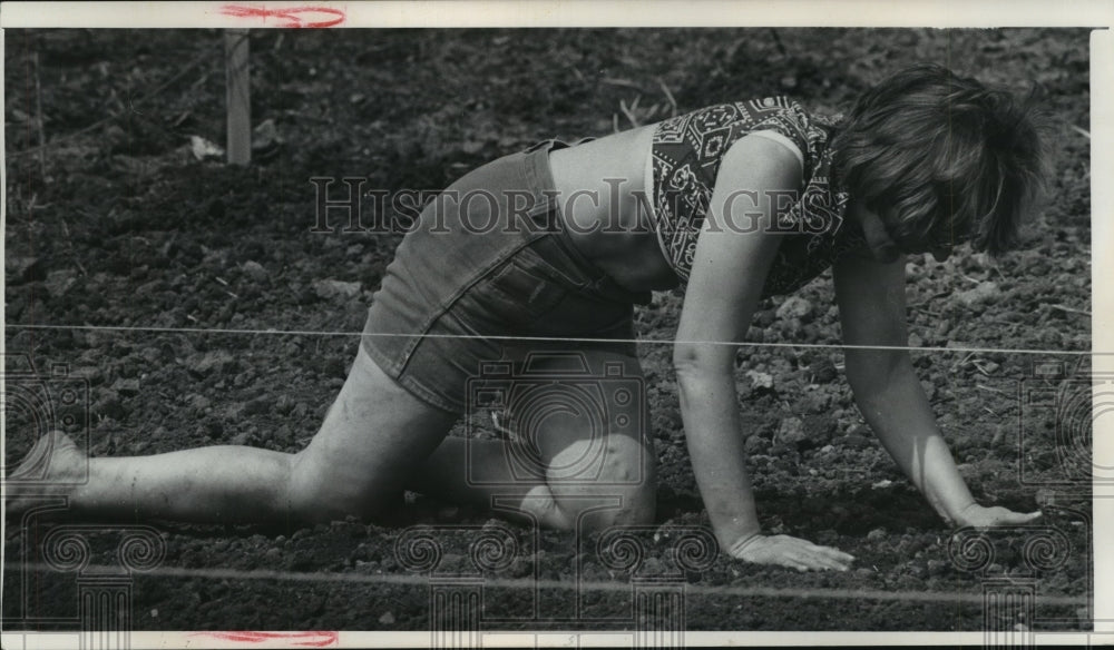 1978 Theresa Sobieszyk in a City of Milwaukee community garden plot-Historic Images
