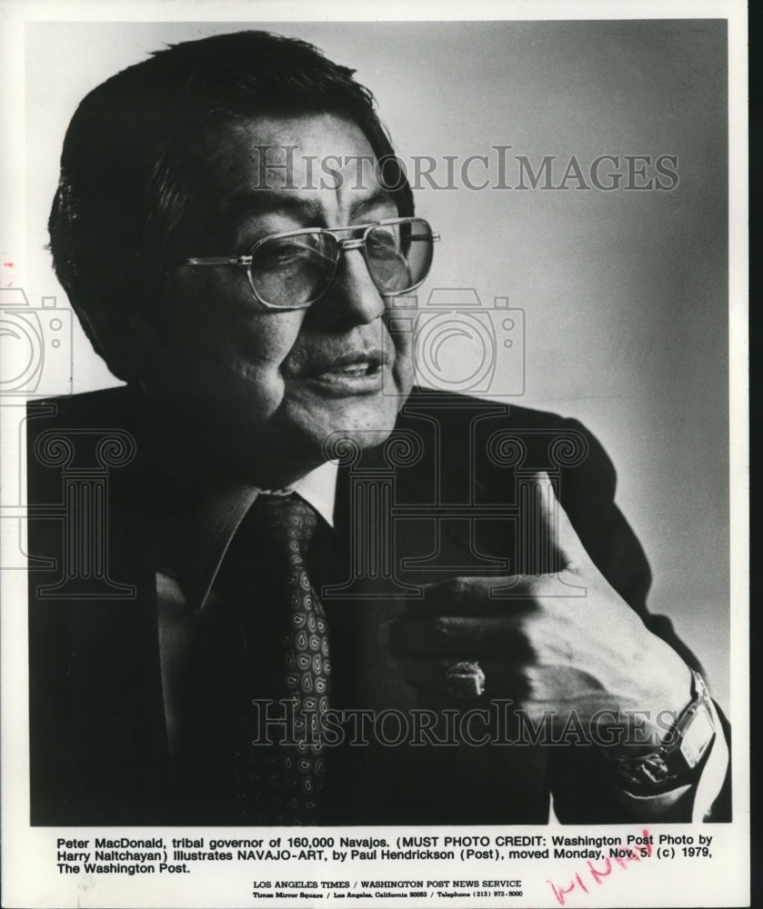 1979 Press Photo Peter McDonald, governor of Navajo Indian Nation - Historic Images