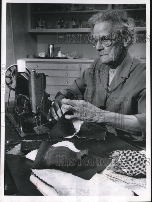 1964 Miss Flora Kessler sewing,Luther Manor Home for the Aging-Historic Images