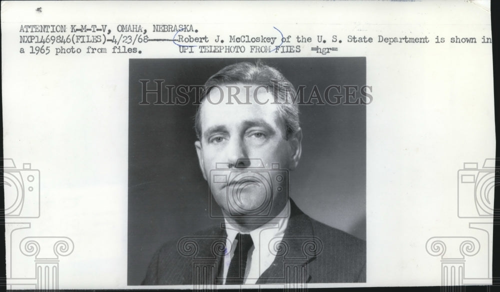 1965 Robert J. McCloskey of the United States State Department-Historic Images