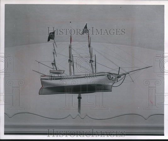 1954 Press Photo The Ship Model, a Lutheran Valley Church Fixture in Rock County-Historic Images