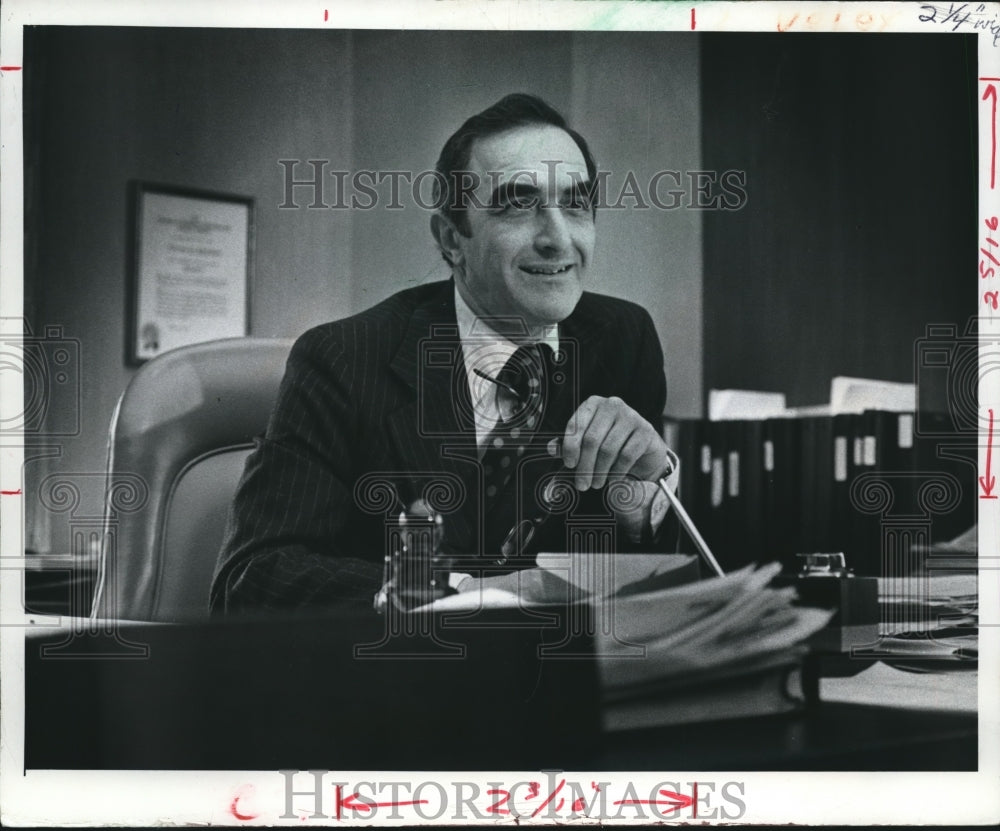 1978 Journal Employer Thomas McCollow sitting at Desk in Office-Historic Images