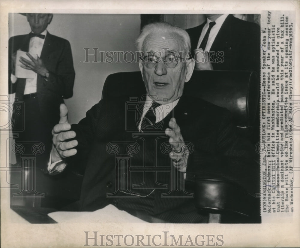 1963 House Speaker John W. McCormack Gives New Year Conference-Historic Images
