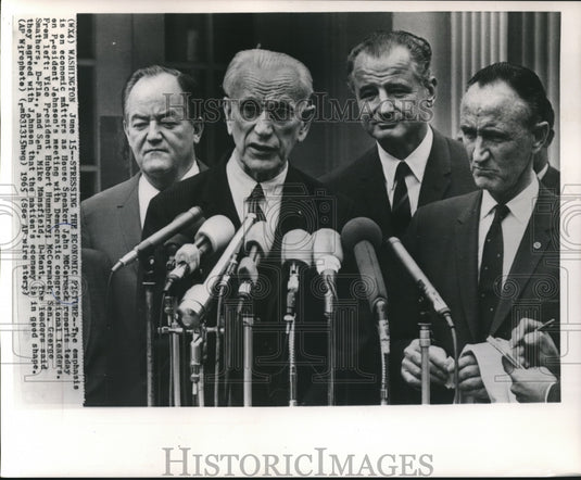 1965 Press Photo House Speaker John McCormack  & Democratic Congressional Leader - Historic Images