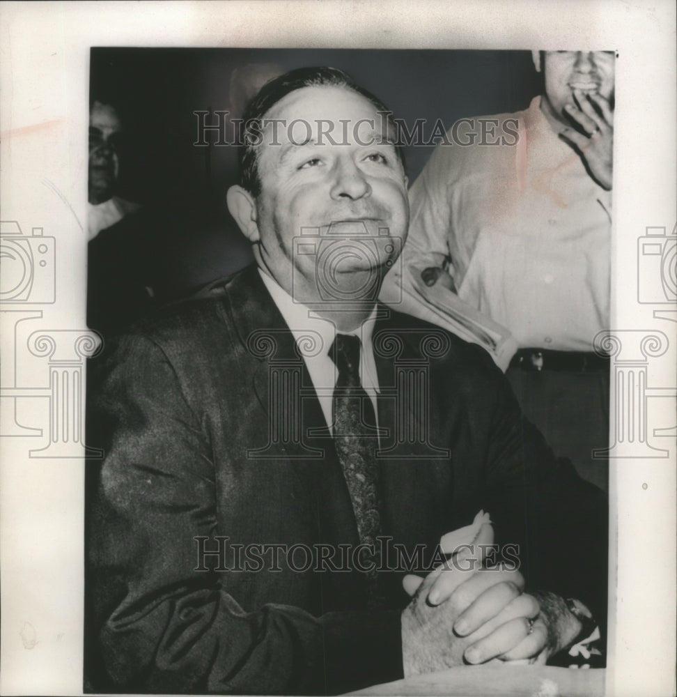 1957 Press Photo Arkansas Governor Orval Faubus Smiles at Summons - mjb21002 - Historic Images