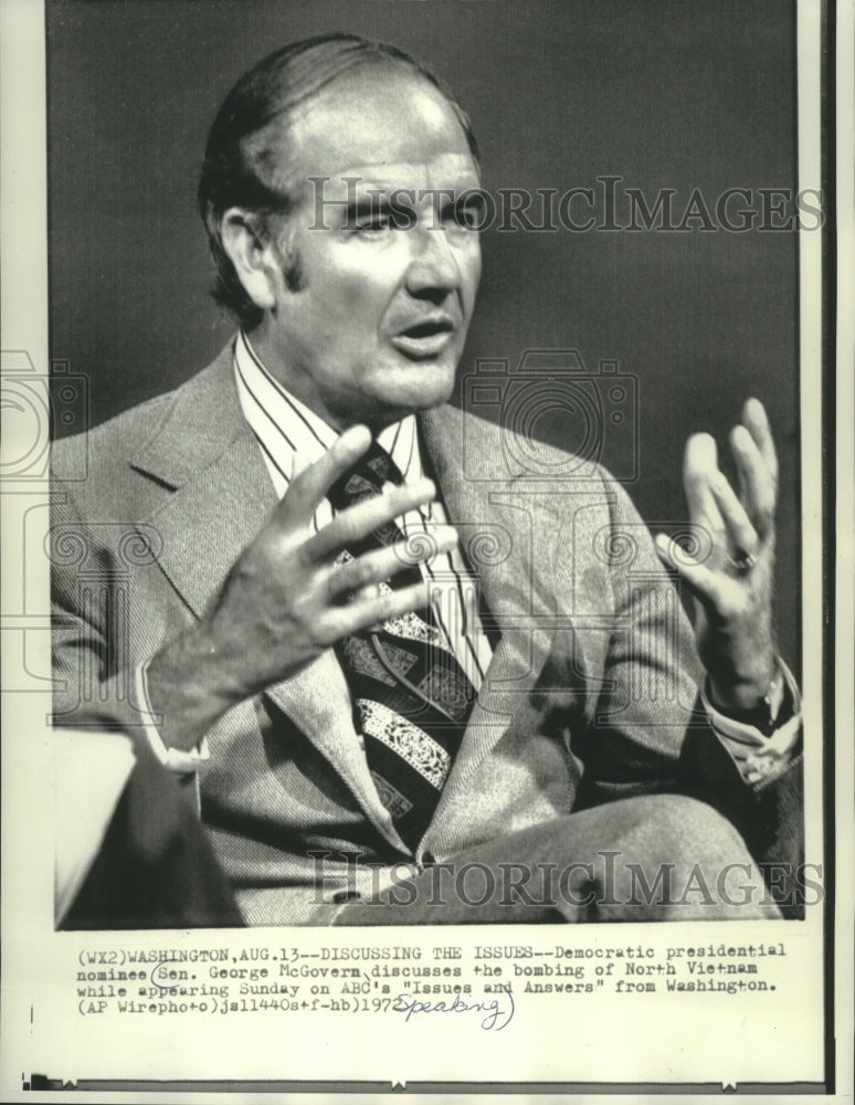 1972 Press Photo Democratic Presidential Nominee Senator George McGovern - Historic Images