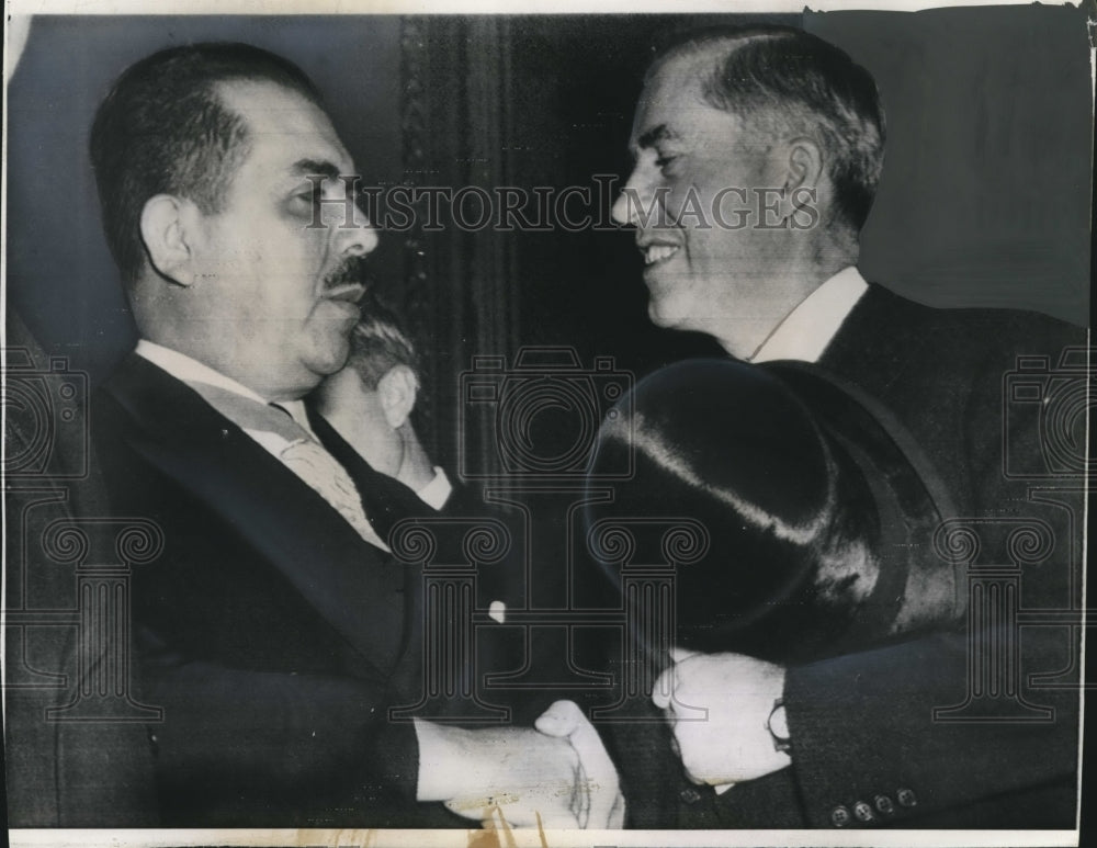 1940 Press Photo President Lazaro Cardenas of Mexico and Henry A. Wallace - Historic Images