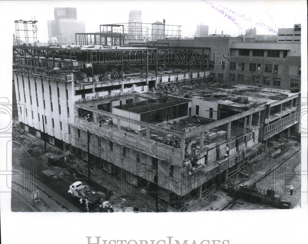 1961 Press Photo Milwaukee Journal Building Construction, New Addition - Historic Images