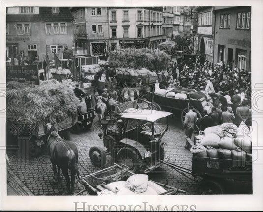 1954 Peasants and a street band in Soviet-controlled Germany-Historic Images