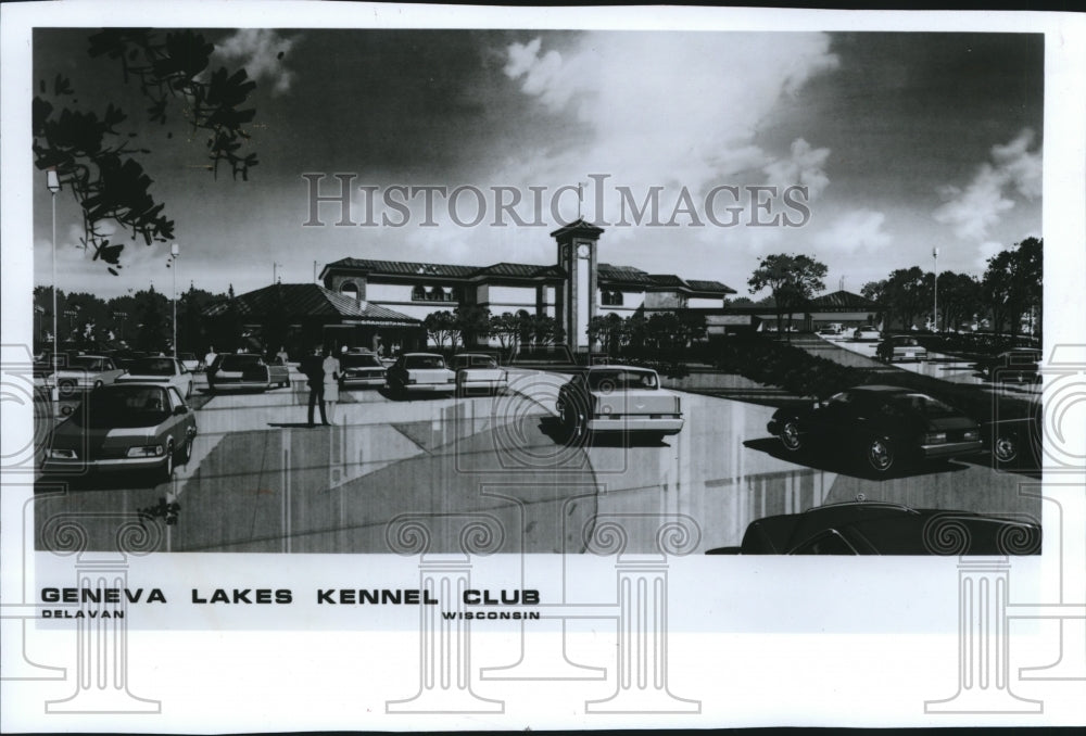 1989 Press Photo Artist&#39;s sketch of The Geneva Lakes Kennel Club in Delavan - Historic Images