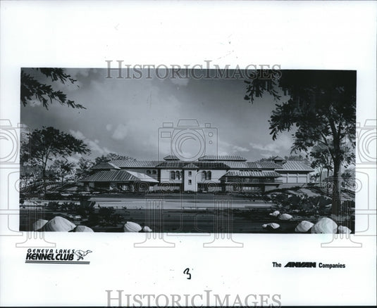 1988 Press Photo Anvan Development Company's sketch of Geneva Lakes Kennel Club - Historic Images