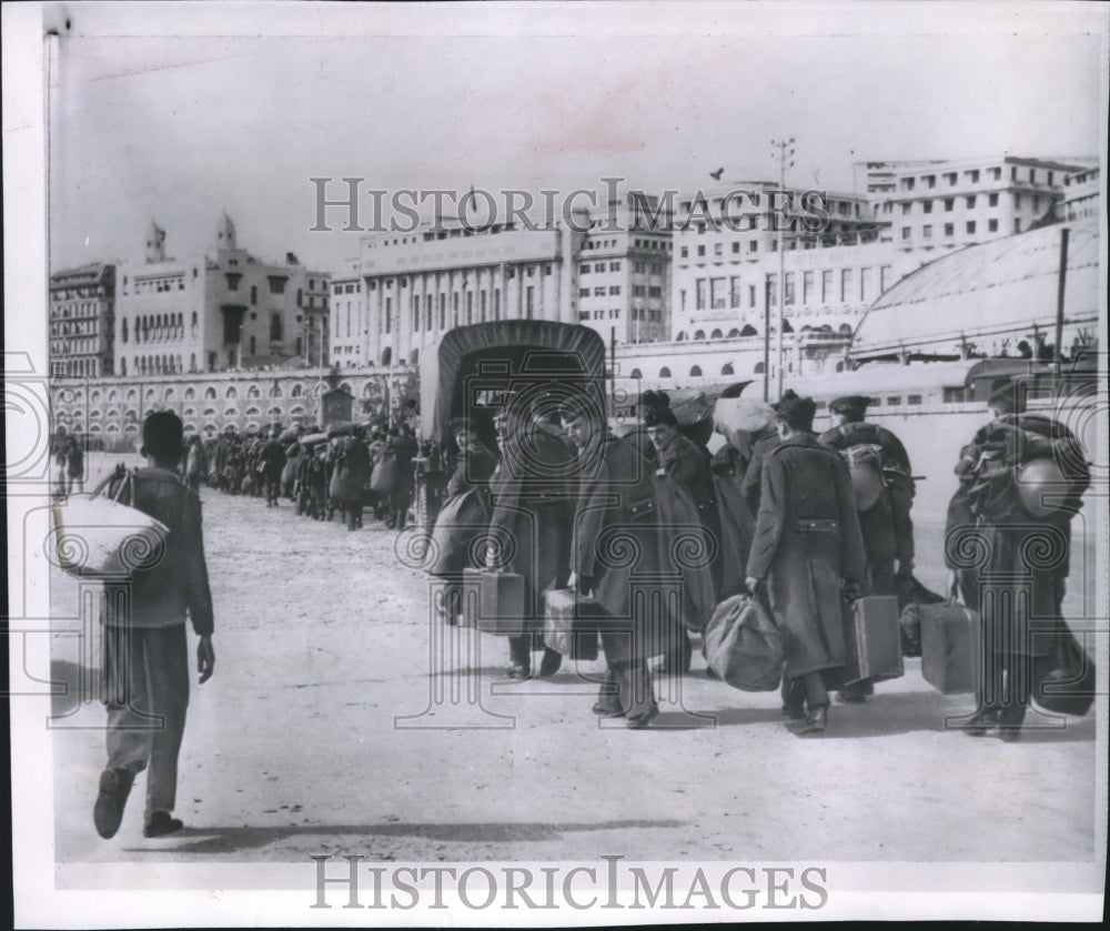 1956 Press Photo French Soldiers Arriving in Algiers, Algeria - mjb21875-Historic Images