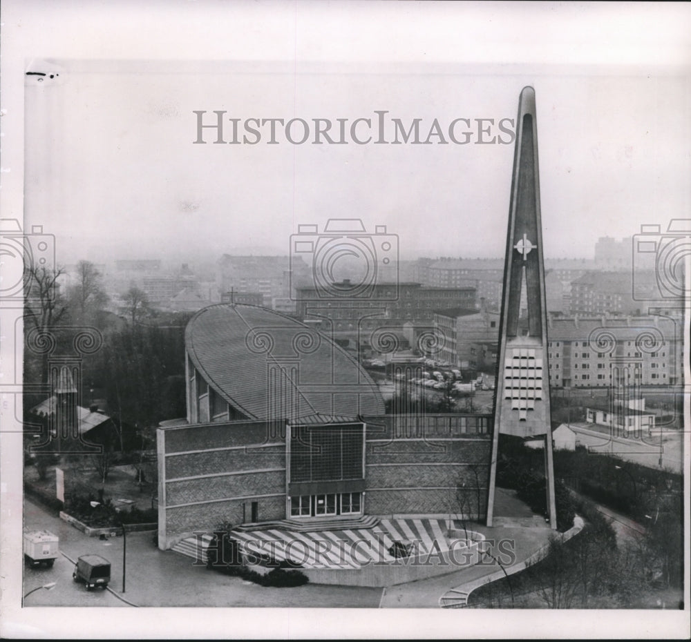 1957 Press Photo Holy Trinity Evangelical Lutheran Church Hamburg West Germany-Historic Images