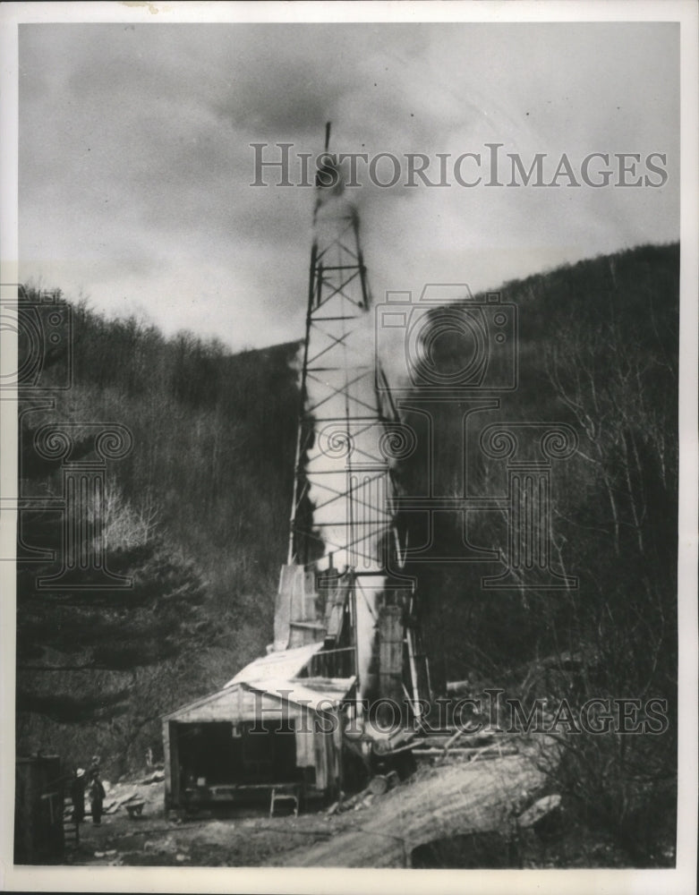 1951 Leidy Field Well, Renovo, Pennsylvania Spouting Natural Gas-Historic Images