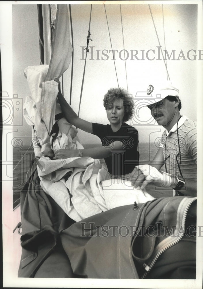 1990 Press Photo Tammy and John Gauthier Owners of a Cruising Ship for Charter-Historic Images