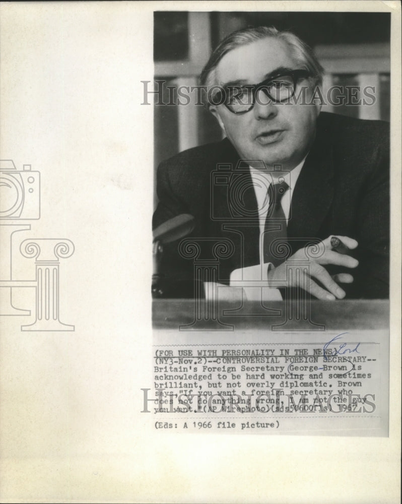 1967 Press Photo British Foreign Secretary George Brown - mjb22883 - Historic Images