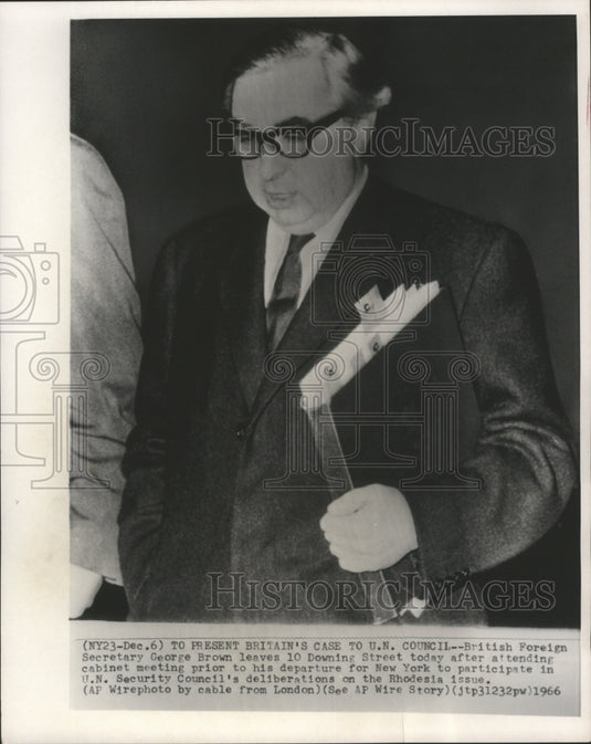 1966 British Foreign Secretary George Brown Leaves 10 Downing Street-Historic Images