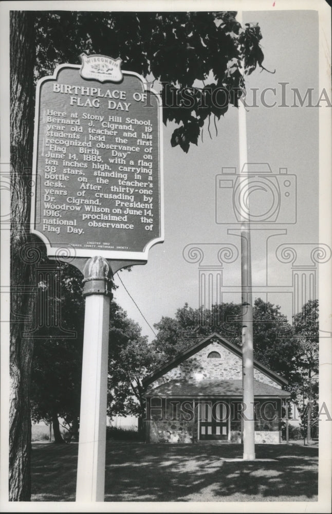 1968 Historic Marker at Fredonia, Wisconsin in Ozaukee County-Historic Images
